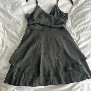 SHEIN Gray Ruffled Mini Dress (XS)